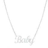 Silver name plate necklace - On The Spot Jewelers