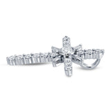 14 Karat Baguette and Round Diamond Cross - DAKO Jewelry Designs