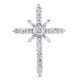 14 Karat Baguette and Round Diamond Cross - DAKO Jewelry Designs