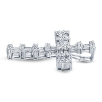 14 Karat Baguette and Round Diamond Cross - DAKO Jewelry Designs