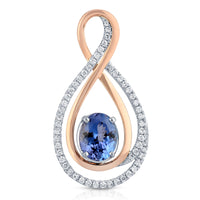 14 Karat Gold Diamond Tanzanite Pendant - DAKO Jewelry Designs