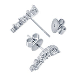 14 Karat White Gold Baguette & Round Diamond Earrings - DAKO Jewelry Designs