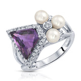 14 Karat Gold Diamond, Pearl, and Gemstone Ring - DAKO Jewelry Designs