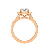 14 Karat Gold Cushion Cut Diamond Halo Engagement Ring - DAKO Jewelry Designs