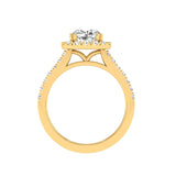 14 Karat Gold Cushion Cut Diamond Halo Engagement Ring - DAKO Jewelry Designs