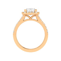 14 Karat Gold Princess Cut Diamond Halo Engagement Ring - DAKO Jewelry Designs