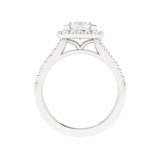 14 Karat Gold Princess Cut Diamond Halo Engagement Ring - DAKO Jewelry Designs