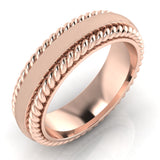 Convex Roped Men's Wedding Ring - DAKO Jewelry Designs