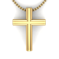 Curved  Gold Cross Necklace - DAKO Jewelry Designs