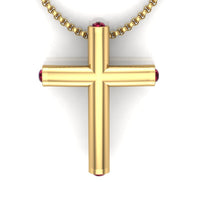 Curved  Gold Cross Necklace - DAKO Jewelry Designs