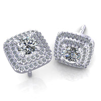 Double Halo Studs - DAKO Jewelry Designs