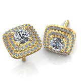 Double Halo Studs - DAKO Jewelry Designs