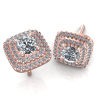 Double Halo Studs - DAKO Jewelry Designs