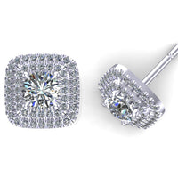 Double Halo Studs - DAKO Jewelry Designs