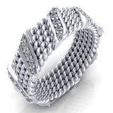 Five row-roped eternity cluster band - DAKO Jewelry Designs