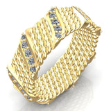 Five row-roped eternity cluster band - DAKO Jewelry Designs