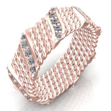 Five row-roped eternity cluster band - DAKO Jewelry Designs