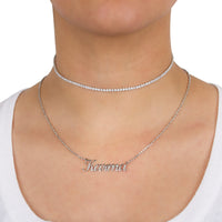 Silver name plate necklace - On The Spot Jewelers